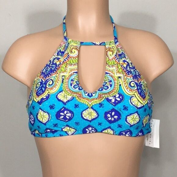 Trina Turk high neck halter bikini top. NWT - Picture 2 of 9